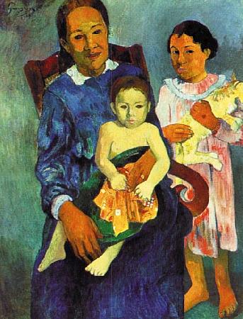 Paul Gauguin Tahitian Woman with Children 4 Norge oil painting art